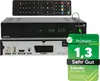 A Zehnder HX-2300 VFD digital satellite receiver and its remote control are shown, along with a promotional badge from Prüfheld.com. Produktbild-Vorschau