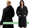 Celodoro Damen und Herren Bademantel mit Kapuze - Schwarz L Produktbild-Vorschau 3