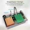 SONNI nerezový drez 75x45x23cm multifunkčný stĺp, vstavaný Náhľad obrázku produktu 11