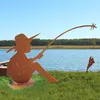 440s Rost-Angler-MANNI XL mit Angel & Fisch auf Platte Produktbild-Vorschau 4