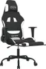vidaXL Gaming-Stuhl mit Fußstütze Schwarz und Weiß Stoff Produktbild-Vorschau 6