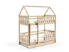 A wooden bunk bed with a house-shaped frame, shown against a white background. Produktbild-Vorschau
