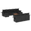 11-tlg. Garten-Sofagarnitur mit Kissen Schwarz Poly Rattan Produktbild-Vorschau 1