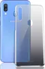 A blue Samsung Galaxy A40 phone is shown next to a clear protective case. Náhled obrázku produktu