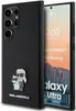 A black phone case with a Karl Lagerfeld design is shown next to a smartphone displaying a city skyline. Anteprima dell’immagine prodotto