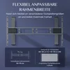 A diagram and text explaining the adjustable frame width of a desk. Anteprima dell’immagine prodotto