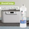 A bottle of ultrasonic cleaner next to an ultrasonic cleaning machine. Produktbild-Vorschau