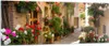 Bilder auf glas - Blume Straße Haus - 140x50cm - Glasbilder Produktbild-Vorschau 1