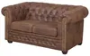 Edles Chesterfield Sofa 2 Sitzer in Mikrofaser Vintage Produktbild-Vorschau 3
