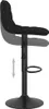 A black bar stool is shown from the side with a ghosted image indicating its adjustable height. Náhľad obrázku produktu