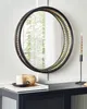 BELIANI Lustro ścienne jasny rattan czarny 60 cm okrągłe Podgląd zdjęcia produktu 2