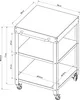A technical drawing of a black serving trolley with dimensions indicated. Anteprima dell’immagine prodotto