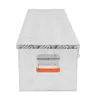 A silver aluminum toolbox with an orange handle is shown against a white background. Produktbild-Vorschau