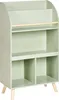 BELIANI 3patrový regál na knihy světle zelený borovice MDF Náhled obrázku produktu 1