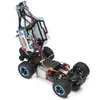 A disassembled remote-controlled car with its body lifted, showing the internal components and chassis. Produktbild-Vorschau