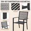 A collage of images showcasing a metal garden chair and its features, with a main image of the chair. Produktbild-Vorschau