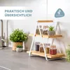 eluno etáž se 2 policemi z bambusu a kovovým rámem v matně Náhled obrázku produktu 5