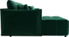 Side view of a green sectional sofa with tufted cushions. Náhľad obrázku produktu