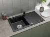 [Granitspüle 76x44 Schwarz+ Armatur]Hochwertig beidseitig Produktbild-Vorschau 2