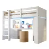 A white loft bed with a desk and storage underneath, set against a white background. Anteprima dell’immagine prodotto