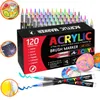 120 Farben Acrylstifte Set, Acrylmarker mit Pinselspitze, Produktbild-Vorschau 1