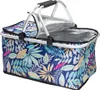 A picnic basket with a floral pattern and a silver interior. Náhled obrázku produktu
