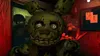 A dark, dimly lit room with red walls and green lighting. A creepy animatronic character is in the foreground, with another figure visible in the background through a doorway. Produktbild-Vorschau