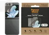 A product shot of a screen protector for a Samsung Galaxy Z Flip 5, shown next to its packaging. Produktbild-Vorschau