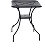 A black metal garden table with a square top and a lower shelf, shown against a white background. Náhľad obrázku produktu