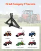 A product image showing a tractor hitch adapter and various tractor models it is compatible with. Náhľad obrázku produktu