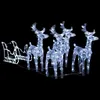 A set of illuminated reindeer and a sleigh on a black background. Podgląd zdjęcia produktu