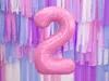 Folienballon Zahl „2“, 86cm, rosa Produktbild-Vorschau 3