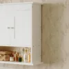 Weißer Wandschrank für das Badezimmer mit Regalen im Produktbild-Vorschau 5