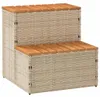 vidaXL Whirlpooltreppe Beige 50x50x50,5 cm Poly Rattan Produktbild-Vorschau 8