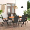 vidaXL 7-tlg. Garten-Essgruppe Schwarz und Braun Produktbild-Vorschau 2