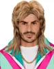 A man wearing a blond mullet wig and a gold chain, posing in front of a white background. He is wearing a colorful jacket. Anteprima dell’immagine prodotto