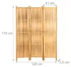 Relaxdays Roomdivider, 3-delig, inklapbaar, hoogte x Productafbeelding-voorbeeld 4