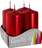 Candela votiva BISPOL Aura 9H 8CM SW40/80 RED METALIC 4pz. Anteprima dell’immagine prodotto 2
