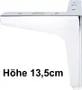 4x Sofafuß Vitrinenfuß Möbelfuß Chrom 13,5cm – Stahl, mit Produktbild-Vorschau 2