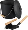 relaxdays Ascheeimer mit Deckel & Kehrset 4,5 L Produktbild-Vorschau 1