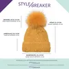 styleBREAKER Damen Strick Bommelmütze mit Perlen und Fleece Produktbild-Vorschau 5