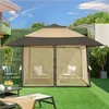 A backyard scene with a gazebo, chairs, and lounge furniture. Produktbild-Vorschau