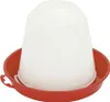 A poultry drinker with a white inverted cone reservoir and a red base. Anteprima dell’immagine prodotto