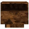 vidaXL Nachttisch mit LED-Leuchten Räuchereiche 40x39x37 cm Produktbild-Vorschau 7