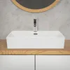 LuxeBath Waschbecken Aufsatzwaschbecken Eckig, 60,5x36,5x13 Produktbild-Vorschau 4