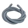 A coiled gray corrugated hose with plastic connectors on both ends, isolated on a white background. Produktbild-Vorschau