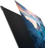 A close-up, angled view of a projector screen displaying a mountain landscape. Produktbild-Vorschau