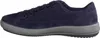 A side view of a blue suede shoe with a gray sole. Produktbild-Vorschau
