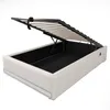 An open storage bed frame, showing the inside storage space and the slatted base. Voir les images du produit