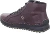 A side view of a burgundy boot with black laces and a black sole. Produktbild-Vorschau